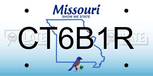 CT6B1R Missouri License Plate