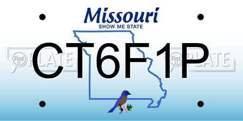 CT6F1P Missouri License Plate