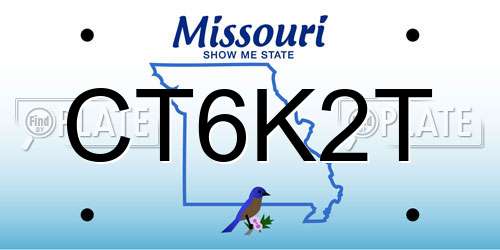 CT6K2T Missouri License Plate