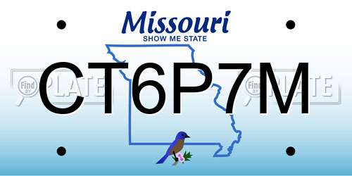CT6P7M Missouri License Plate