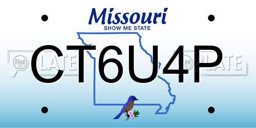 CT6U4P Missouri License Plate