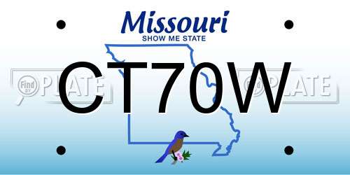 CT70W Missouri License Plate