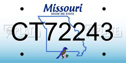 CT72243 Missouri License Plate