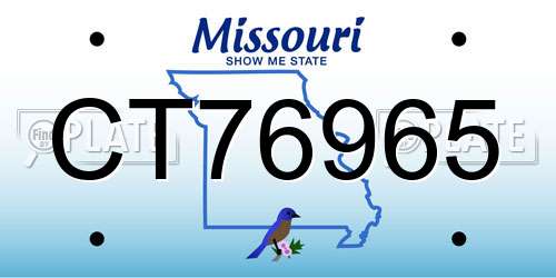 CT76965 Missouri License Plate