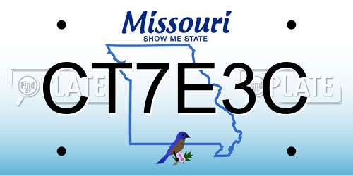 CT7E3C Missouri License Plate