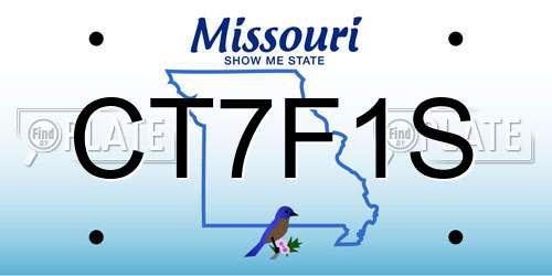 CT7F1S Missouri License Plate