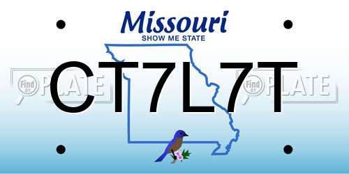CT7L7T Missouri License Plate