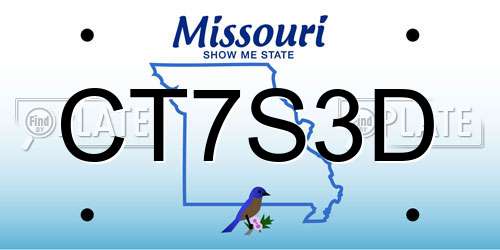 CT7S3D Missouri License Plate
