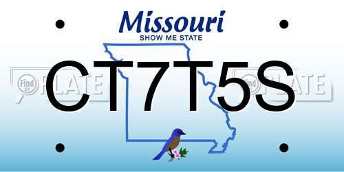 CT7T5S Missouri License Plate