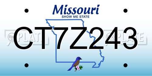 CT7Z243 Missouri License Plate