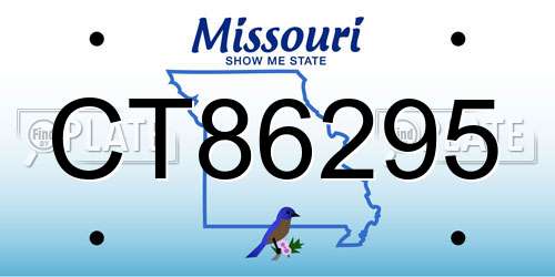 CT86295 Missouri License Plate