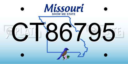 CT86795 Missouri License Plate