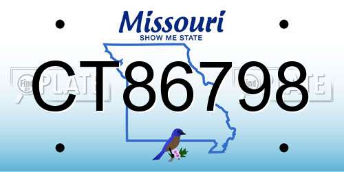 CT86798 Missouri License Plate