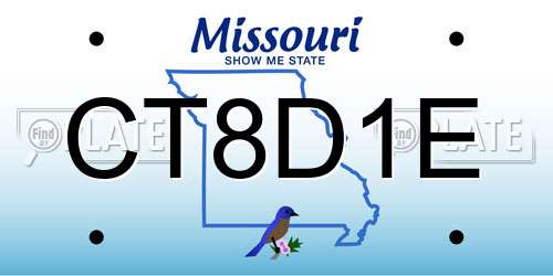 CT8D1E Missouri License Plate