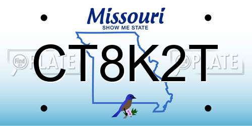 CT8K2T Missouri License Plate