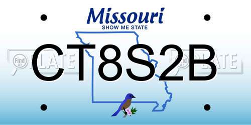 CT8S2B Missouri License Plate