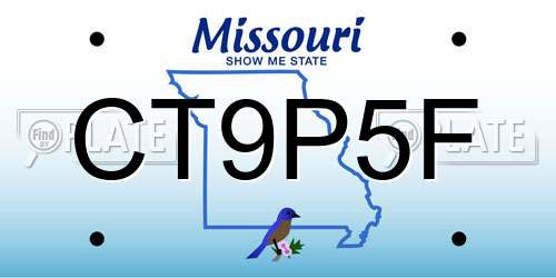 CT9P5F Missouri License Plate
