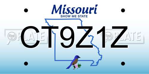 CT9Z1Z Missouri License Plate