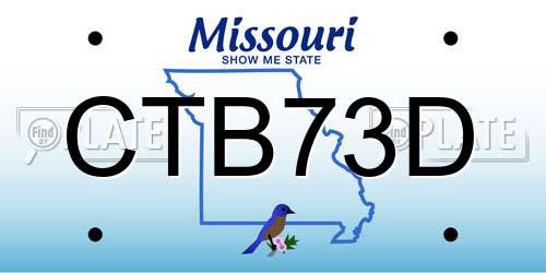 CTB73D Missouri License Plate