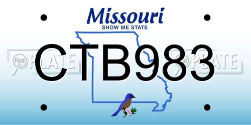 CTB983 Missouri License Plate
