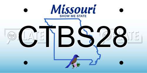 CTBS28 Missouri License Plate