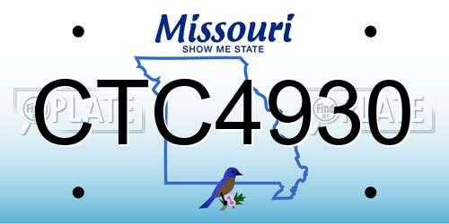 CTC4930 Missouri License Plate