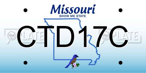CTD17C Missouri License Plate