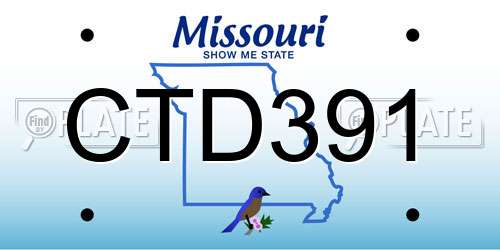 CTD391 Missouri License Plate