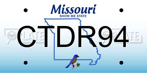 CTDR94 Missouri License Plate