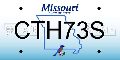 CTH73S Missouri License Plate