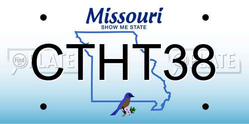 CTHT38 Missouri License Plate