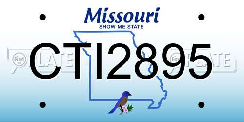 CTI2895 Missouri License Plate
