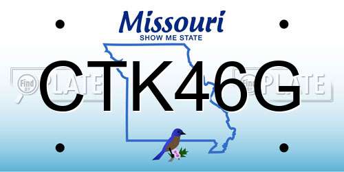 CTK46G Missouri License Plate