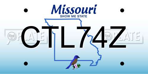 CTL74Z Missouri License Plate