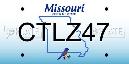 CTLZ47 Missouri License Plate