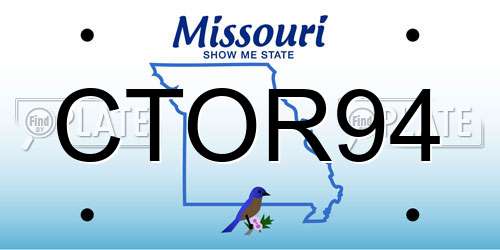 CTOR94 Missouri License Plate