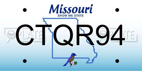 CTQR94 Missouri License Plate