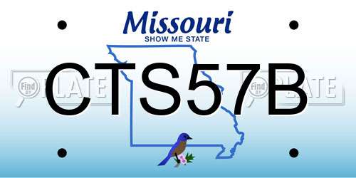 CTS57B Missouri License Plate