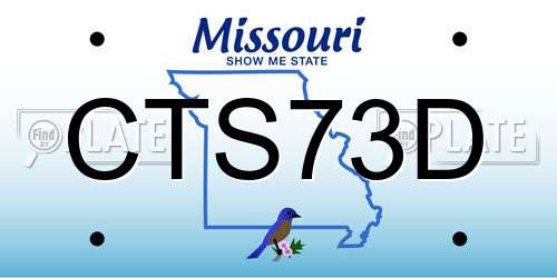 CTS73D Missouri License Plate