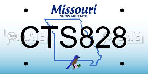 CTS828 Missouri License Plate
