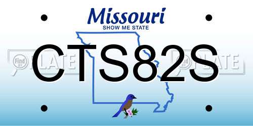 CTS82S Missouri License Plate