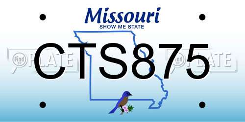 CTS875 Missouri License Plate