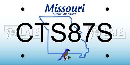 CTS87S Missouri License Plate