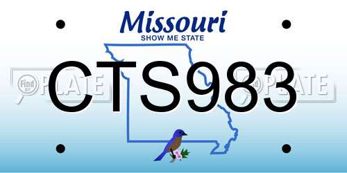 CTS983 Missouri License Plate