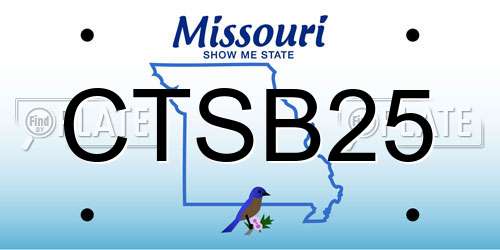 CTSB25 Missouri License Plate