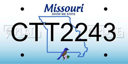 CTT2243 Missouri License Plate