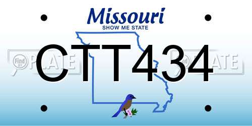 CTT434 Missouri License Plate
