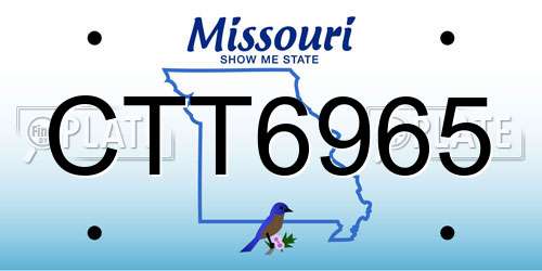 CTT6965 Missouri License Plate