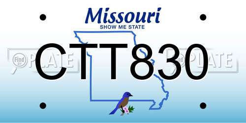 CTT830 Missouri License Plate