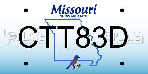 CTT83D Missouri License Plate